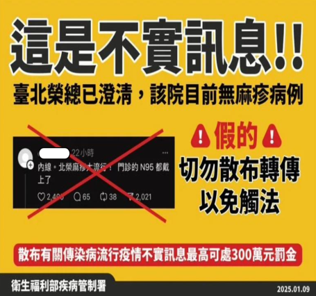 法務部調查局溯源查獲網路散布麻疹大流行假訊息
